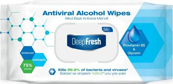 Deep Fresh Alkol Bazlı Antiviral Mendil Islak Mendil