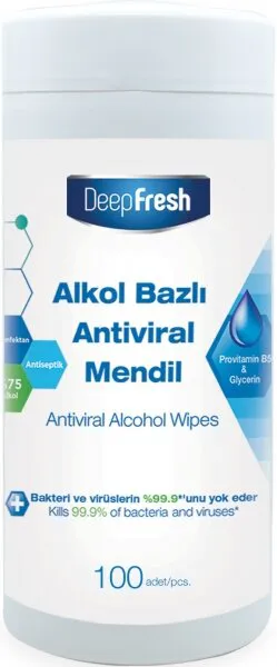 Deep Fresh Alkollü Antiviral Kutulu Islak Mendil 100 Yaprak (H726) Islak Mendil
