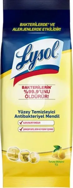 Lysol Yüzey Temizleyici Antibakteriyel Islak Mendil Islak Mendil