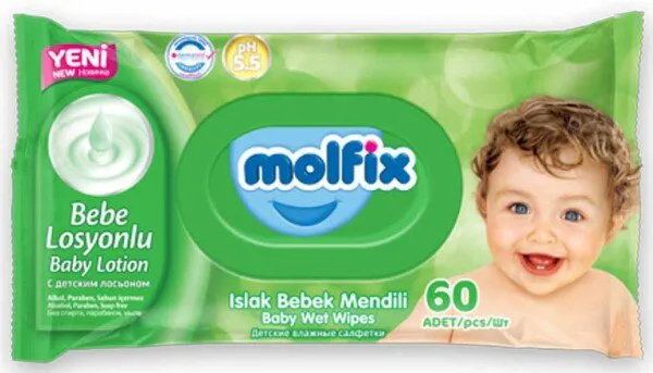 Molfix Losyonlu Islak Havlu 60 Yaprak Islak Mendil