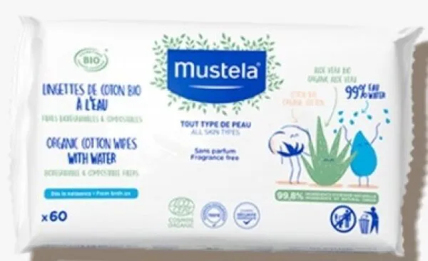 Mustela Organik Pamuklu Islak Mendil Islak Mendil