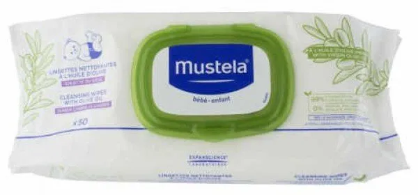 Mustela Zeytinyağlı Islak Mendil 50 Yaprak Islak Mendil