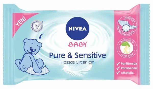 Nivea Baby Pure & Sensitive Islak Mendil 63 Yaprak Islak Mendil
