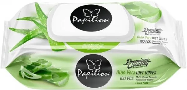 Papilion Aloe Vera Islak Havlu 100 Yaprak Islak Mendil