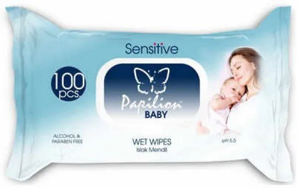 Papilion Sensitive Islak Havlu 100 Yaprak Islak Mendil