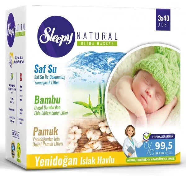 Sleepy Natural Yenidoğan Islak Havlu Islak Mendil