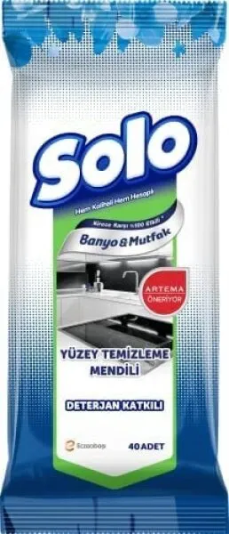 Solo Banyo & Mutfak Yüzey Temizleme Mendili Islak Mendil