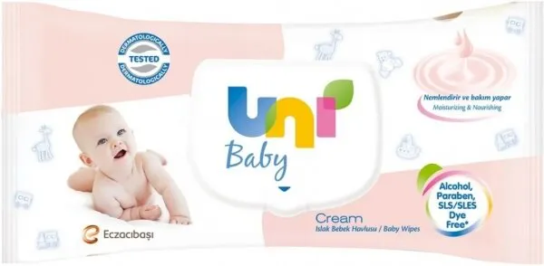 Uni Baby Cream Islak Havlu 56 Yaprak Islak Mendil