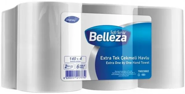 Belleza Extra 19.5 cm Tek Çekmeli Kağıt Havlu 6 Rulo Kağıt Havlu