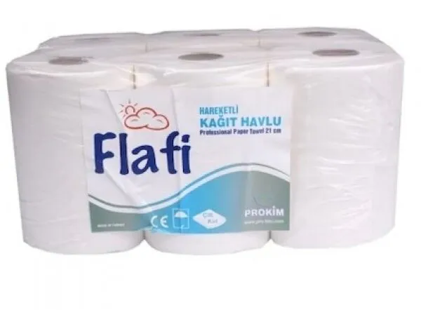 Flafi 21 cm Hareketli Kağıt Havlu 6 Rulo Kağıt Havlu