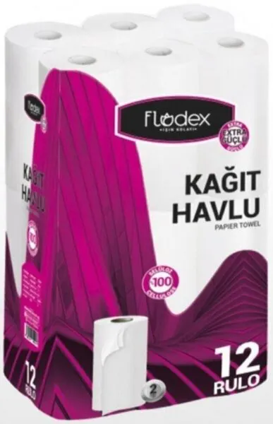 Flodex Extra Güçlü Kağıt Havlu 12 Rulo Kağıt Havlu