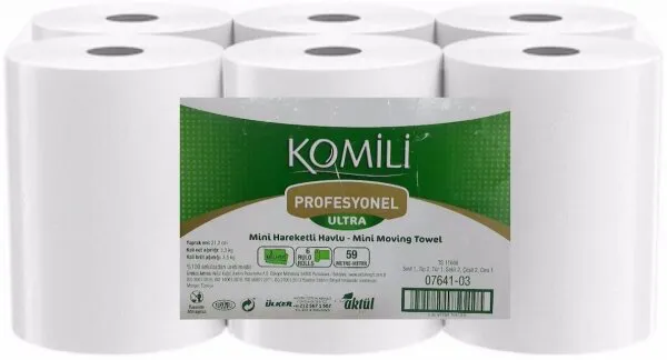 Komili Profesyonel Ultra 21 cm Hareketli Kağıt Havlu 6 Rulo Kağıt Havlu