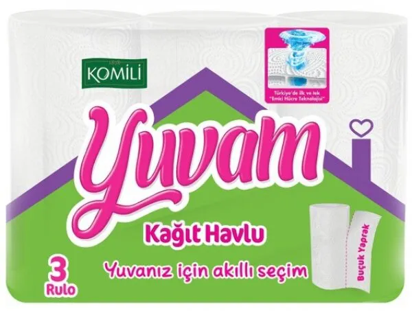 Komili Yuvam Kağıt Havlu 3 Rulo Kağıt Havlu