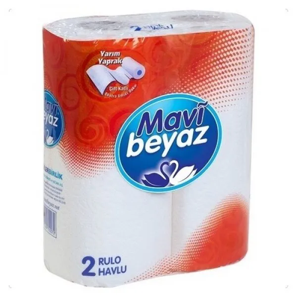 Mavi Beyaz Kağıt Havlu 2 Rulo Kağıt Havlu