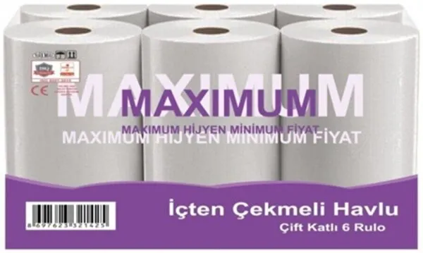 Maximum İçten Çekmeli Kağıt Havlu 6 Rulo Kağıt Havlu