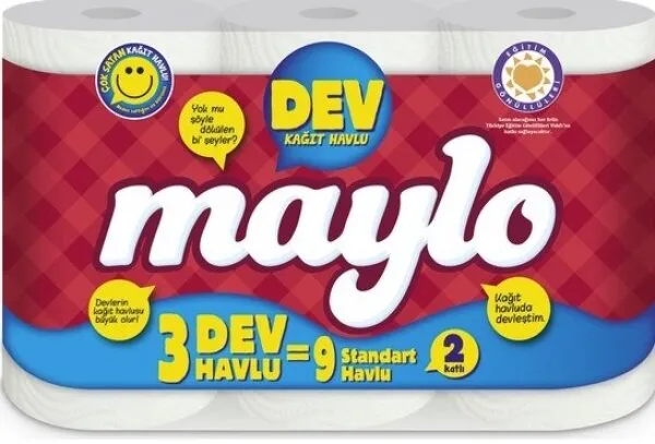 Maylo Kağıt Havlu 3 Dev Rulo Kağıt Havlu