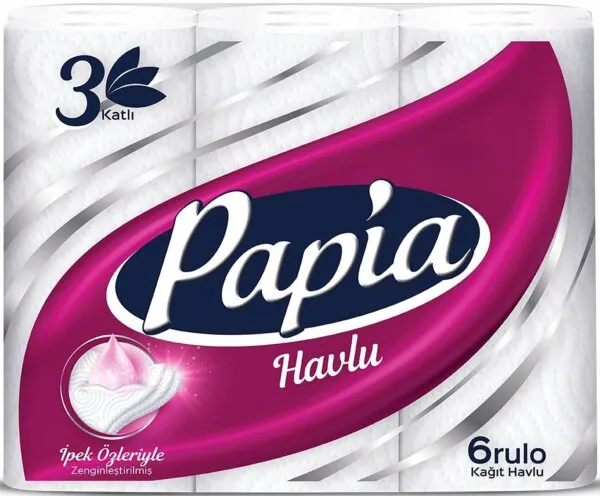 Papia İpek Özlü Kağıt Havlu 6 Rulo Kağıt Havlu
