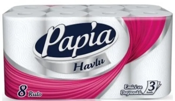 Papia Kağıt Havlu 8 Rulo Kağıt Havlu