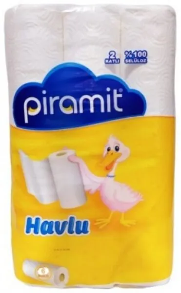 Piramit Kağıt Havlu 6 Rulo Kağıt Havlu