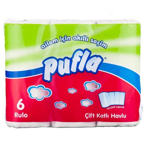 Pufla Kağıt Havlu 6 Rulo Kağıt Havlu