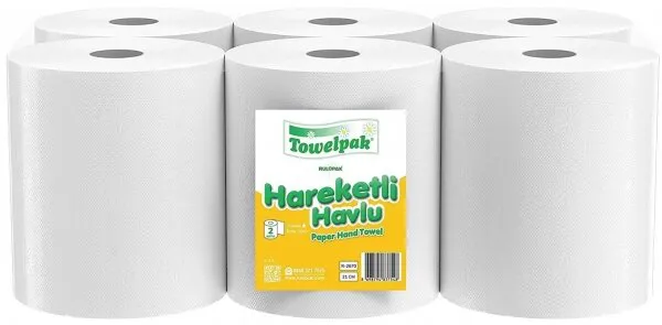 Rulopak Towelpak 21 cm Hareketli Kağıt Havlu 6 Rulo Kağıt Havlu