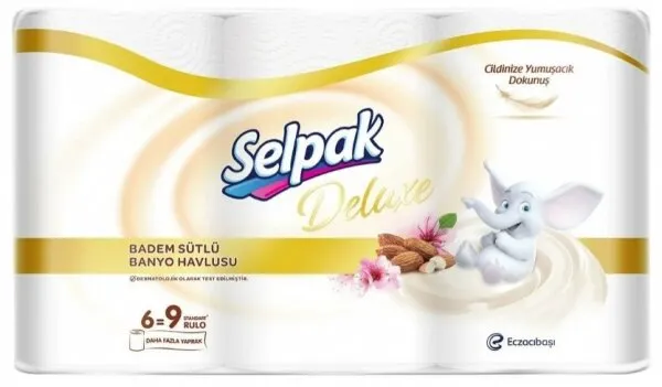 Selpak Deluxe Badem Sütlü Kağıt Havlu 6 Rulo Kağıt Havlu