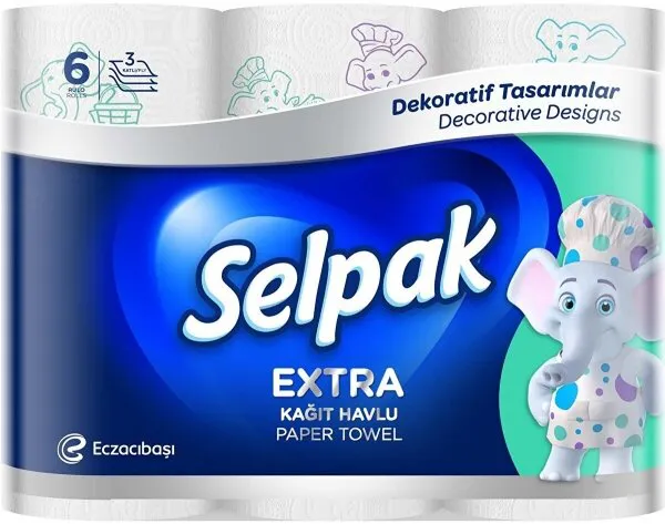 Selpak Extra Kağıt Havlu 6 Rulo Kağıt Havlu