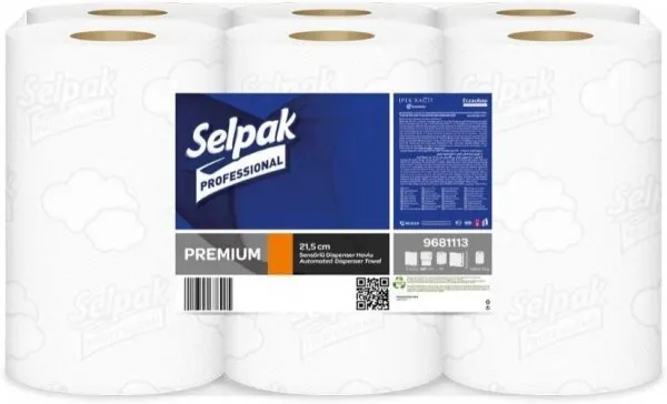 Selpak Professional Premium 21.5 cm Sensörlü Dispenser Kağıt Havlu 6 Rulo Kağıt Havlu