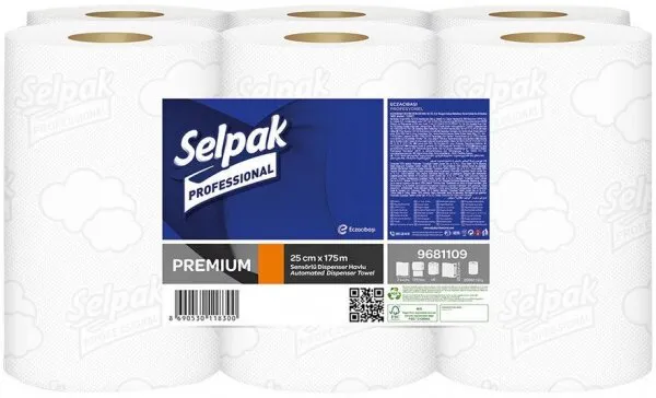 Selpak Professional Premium 25 cm Sensörlü Dispenser Kağıt Havlu 6 Rulo Kağıt Havlu