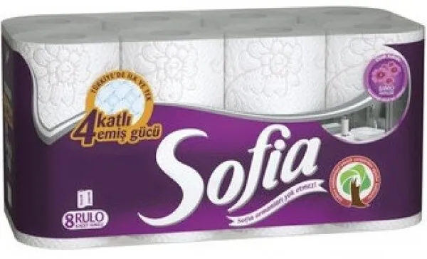 Sofia Banyo Çiçek Kokulu Kağıt Havlu 8 Rulo Kağıt Havlu