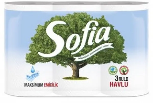 Sofia Kağıt Havlu 3 Rulo Kağıt Havlu