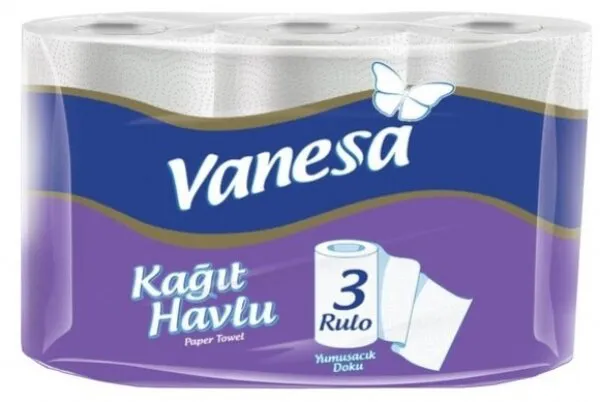 Vanesa Kağıt Havlu 3 Rulo Kağıt Havlu