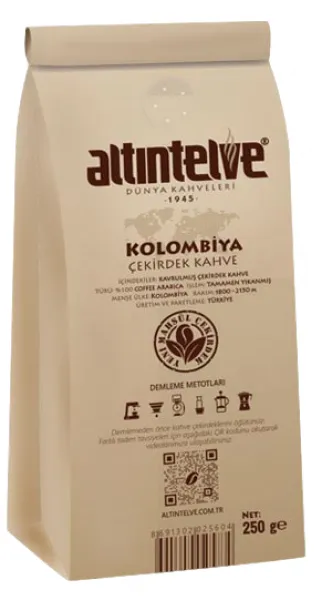 Altıntelve Kolombiya Çekirdek Kahve 250 gr Kahve