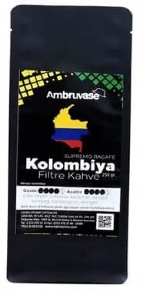Ambruvase Kolombiya Supremo Racefe Filtre Kahve 1 kg Kahve