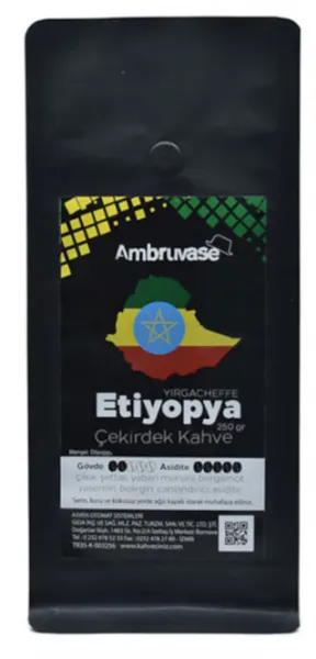 Cafe Ambruvase Etiyopya Yirgacheffe Çekirdek Kahve 250 gr Kahve