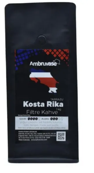 Cafe Ambruvase Kosta Rika Tarrazu Filtre Kahve 1 kg Kahve