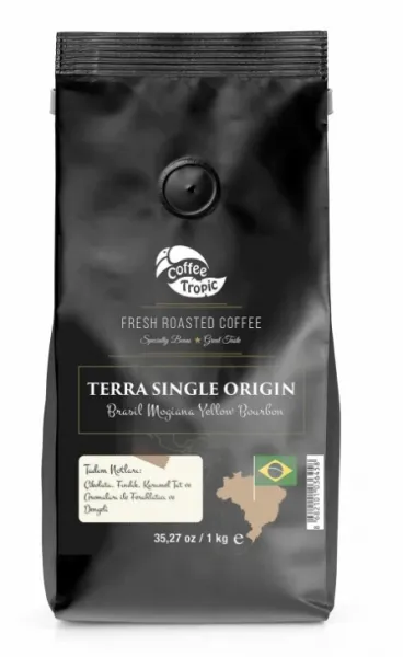 Coffee Tropic Terra Single Origin Brasil Mogiana Yellow Bourbon Çekirdek Kahve 1 kg Kahve
