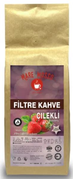 Mare Mosso Çilek Aromalı Filtre Kahve 1 kg Kahve