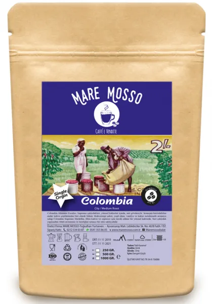 Mare Mosso Colombia Supremo Yöresel Çekirdek Kahve 250 gr Kahve