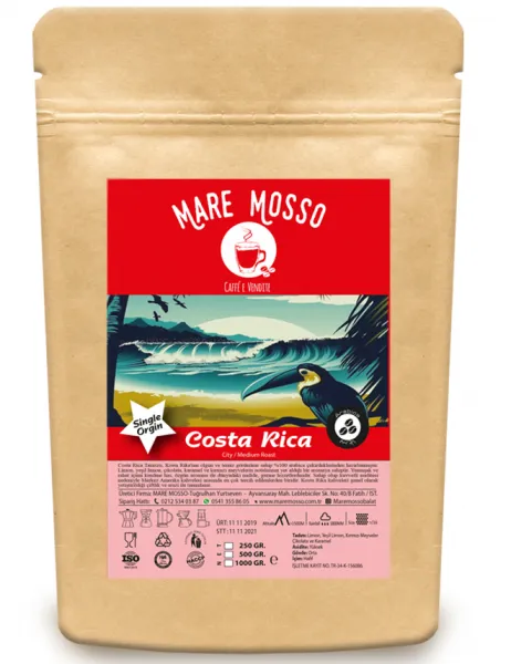 Mare Mosso Costa Rica Tarazzu Yöresel Çekirdek Kahve 250 gr Kahve