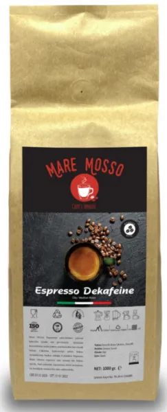 Mare Mosso Espresso Dekafeine Çekirdek Kahve 1 kg Kahve