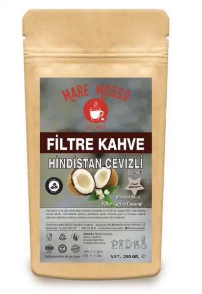 Mare Mosso Hindisatan Cevizi Aromalı Filtre Kahve 250 gr Kahve