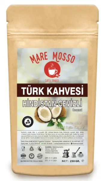 Mare Mosso Hindistan Cevizi Aromalı Türk Kahvesi 250 gr Kahve