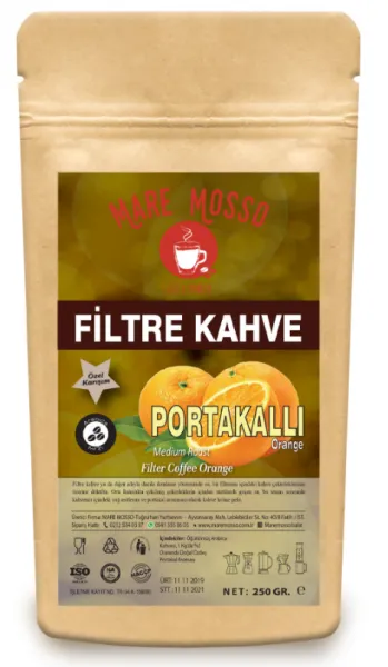 Mare Mosso Portakal Aromalı Filtre Kahve 250 gr Kahve