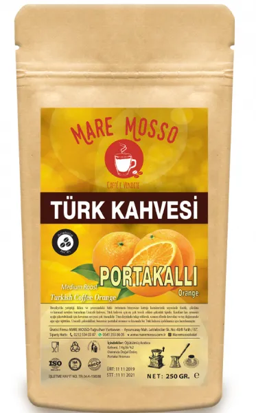 Mare Mosso Portakal Aromalı Türk Kahvesi 250 gr Kahve