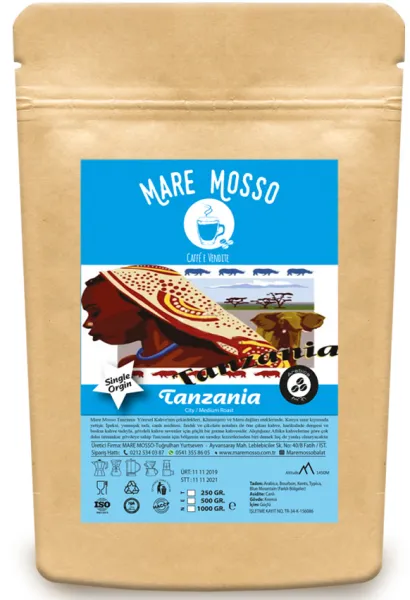Mare Mosso Tanzania Yöresel Çekirdek Kahve 250 gr Kahve