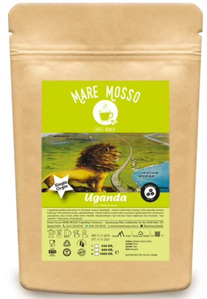 Mare Mosso Uganda Bugisu AA Yöresel Filtre Kahve 250 gr Kahve