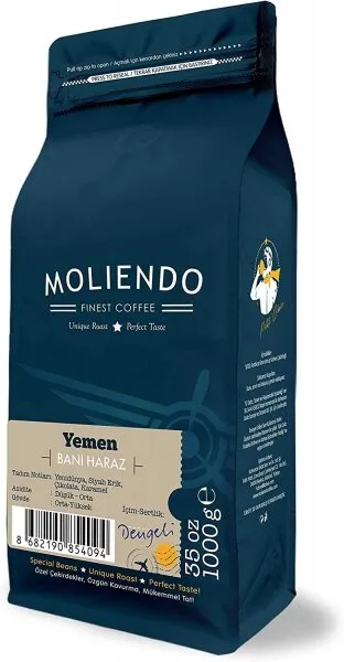 Moliendo Yemen Bani Haraz Yöresel Çekirdek Kahve 1 kg Kahve