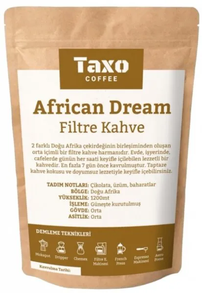 Taxo Coffee African Dream Kağıt Filtre Kahve 1 kg Kahve