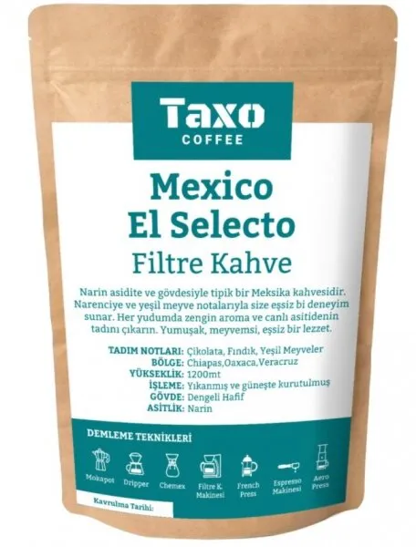 Taxo Coffee Mexico El Selecto  French Press Filtre Kahve 200 gr Kahve